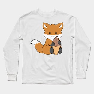 Chocolate Ice Cream Fox Long Sleeve T-Shirt